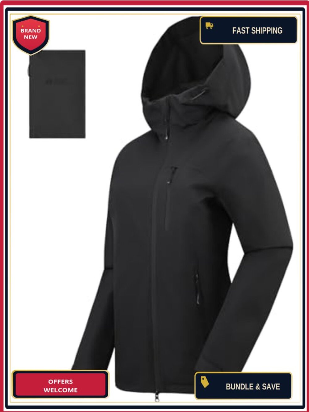Women's Waterproof Packable Rain Jacket with Hood